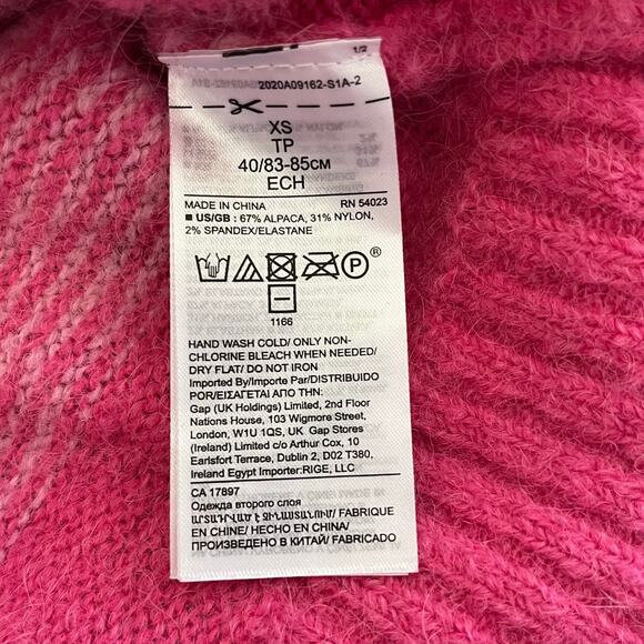 Banana Republic Sweater Womens XS Rainbow Ombre Stripe Alpaca Blend Red Pink - Picture 5 of 9